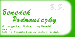 benedek podmaniczky business card